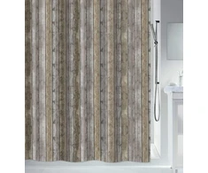 Spirella Roman Wood dušo užuolaida, atspari pelėsiui - antibakterinė, skalbiama, vandeniui atspari, poliesteris, 240 x 180 cm, ruda