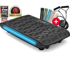 Sportstech 4d vibracinė platforma namams, vp400 ir svibe, vokiškos kokybės prekės ženklas, išmanusis led, treniruočių juostos ir virvės