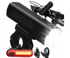 Springos led dviračio žibintų komplektas priekinis galinis galingas 1000lm 4800mah aliuminis