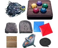 Squid Game Korėjietiškas Ddakji, Skraidantis Akmuo, Gong-gi, Vilkelis, Jegi rinkinys