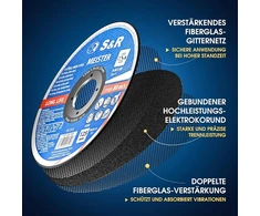 S&amp;r Pjovimo diskas Inox, nerūdijančiam plienui, plienui 125 * 1,0x22,23mm A60 S-bf. Pakuotė 25 vnt.