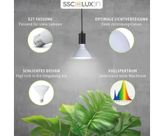 Pakabinamas šviestuvas Ssc-luxon 4 vnt. pilno spektro e27 led augalų lempų rinkinys - universalios lempos augalams (e27 lizdas, 1300 liumenų, 13 vatų)