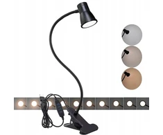 Stalinis šviestuvas su spaustuku, lankstus 360° 24 Led 3 spalvų režimai, akių apsauga, Usb