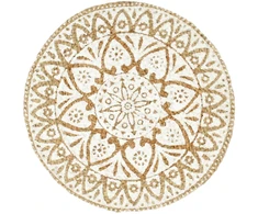 Stalo kilimėliai, 4 vnt., baltos sp., 38cm, džiutas, apvalūs