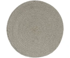 Stalo kilimėliai, 4 vnt., pilki, 38cm, medvilnė, apvalūs