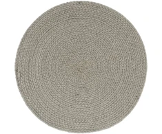 Stalo kilimėliai, 6 vnt., pilki, 38cm, medvilnė, apvalūs