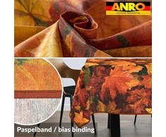 Staltiesė, skalbiama, lengvai prižiūrima, lotoso efektas, atspari nešvarumams ir vandeniui, skirta naudoti viduje ir lauke, 100 x 140 cm su apvadu (apsiūta), Autumn Maple