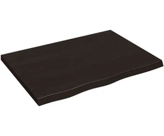 Stalviršis, tamsiai rudas, 80x60x(2-4) cm, ąžuolo masyvas