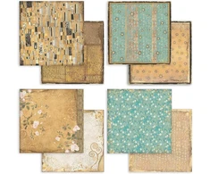 Stamperia Sbbl101 scrapbooking bloknotas, 10 lapų, 30,5 x 30,5 cm (12 x 12 colių), maxi background selection-klimt, popierius, įvairiaspalvis, 30,5 x 30,5 cm (12 x 12 colių)