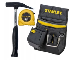Stanley 3 dalių rinkinys: diržo dėklas, plaktukas ir 5m matuoklis