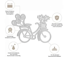 Stanzenshop Dviračio su gėlėmis štampavimo trafaretas kortoms