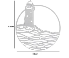 Stanzenshop Lighthouse Sea Round Frame Cutting Dies Stencils Scrapbooking Card Making Diy Embossing Stencils