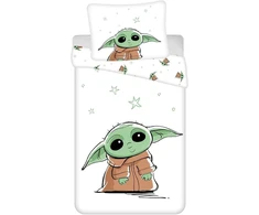 Star Wars The Mandalorian Baby Yoda patalynės užvalkalų komplektas 140 x 200 + 70 x 90 cm