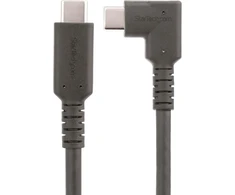 Startech.com 2m usb-c kabelis su kampu, usb 3.2 gen 1 (5 gbps), usb c į usb c duomenų/monitoriaus/dokavimo stotelės kabelis, 4k 60hz dp alt režimas, įkrovimo kabelis 100w, 90 laipsnių kampo jungtis (rusb315cc2mbr)