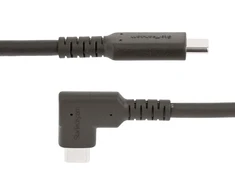 Startech.com 2m usb-c kabelis su kampu, usb 3.2 gen 1 (5 gbps), usb c į usb c duomenų/monitoriaus/dokavimo stotelės kabelis, 4k 60hz dp alt režimas, įkrovimo kabelis 100w, 90 laipsnių kampo jungtis (rusb315cc2mbr)