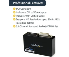 Startech.com Usb 3.0 į Hdmi/dvi adapteris, 2048x1152