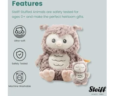 Steiff 241840 Ollie Owl muzikinis žaislas, 21 cm, rudas