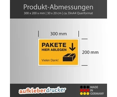 Stempel-fabrik Siuntų Pristatymo Ženklas – Siuntų Saugojimo Vieta – Ženklinimas Siuntų Pristatymui – Siuntų Padėjimo Ženklinimas – Įspėjamasis Ženklas Siuntoms – (signalo Geltonumo) – (300 x 200 x 4)