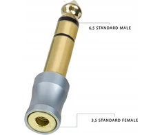 Stereo adapteris Veles-x 6,35 mm į 3,5 mm, originalus 18 karatų auksas