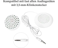 Kompiuterio kolonėlės Stereo garsiakalbis pagalvei, 3.5 mm jungtis, Hi-fi mini garsiakalbis (baltas)