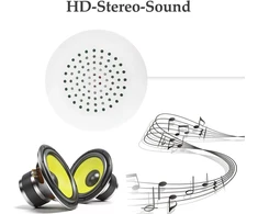 Kompiuterio kolonėlės Stereo garsiakalbis pagalvei, 3.5 mm jungtis, Hi-fi mini garsiakalbis (baltas)