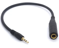 Stereo Hi-fi Audio prailginimo kabelis 6.35mm F į 3.5mm M, 30cm
