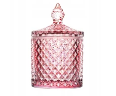 Stiklinė cukrinė su dangteliu, rožinė, 300 ml