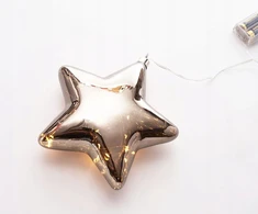 Stiklinė žvaigždė 19cm/15led, su baterijomis