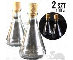 Stiklinis ąsotis su kamščiu aliejui actui 100ml 2vnt