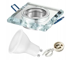 Lova Stiklinis halogeninis rėmelis Ledlux kw+ Led Gu10 7,5w komplektas