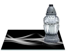 Stiklinis padėkliukas žvakėms 40x30cm bangos 116b