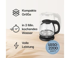 Stiklinis virdulys 1l su filtru, Lebenlang, kelioninis