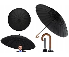 Stilingas Elegantiškas Skėtis Vyriausybinis 24 Stipinais Premium Skėtis 145cm + Dėklas