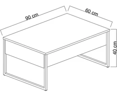 Stilingas kavos staliukas Hanah Home, antracito ir sidabro spalvos, 90 x 60 x 40 cm, 100% melaminu dengta medžio drožlių plokštė, 18 mm storio, tvirtos metalinės kojos, modernus dizainas svetainei