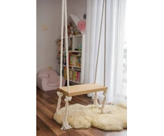 Stilingos ąžuolinės sūpynės XSMALL 40 cm ant virvių vaikams