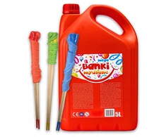 Stiprus muilo burbulų skystis Lux 5l +3 skirtingi muilo burbulų lazdelės