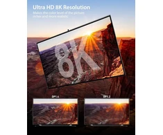 Stouchi, 2 Displayport kabelių pakuotė 1.4 240hz, 1.2m/4ft Dp1.4 palaiko 8k @ 60hz, 4k @ 60hz/144hz/120hz, 5k @ 60hz/120hz, 2k @ 165hz/240hz Vesa Freesync, G-sync, 32.4 Gbit/s, Hdr10 Ekranas Port
