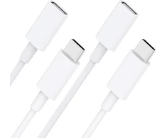 Stouchi 2 vnt. Usb C ilgiklis, skirtas magsafe įkrovikliui, type c ilgiklis kištukui/lizdui 9v 3a, skirtas mag safe 480mbit/s duomenų perdavimui, suderinamas su magsafe įkrovikliu iphone 16/15 1.8m baltas