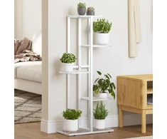 Stovas augalams, 5 lentynos, baltas, 43x22x98cm, metalas