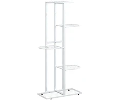 Stovas augalams, 5 lentynos, baltas, 43x22x98cm, metalas