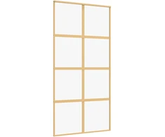 Stumdomos durys, auksinės, 102,5x205cm, ESG stiklas/aliuminis