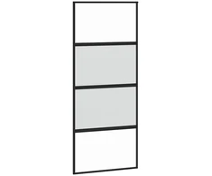 Stumdomos durys, juodos, 90x205cm, grūdintas stiklas/aliuminis