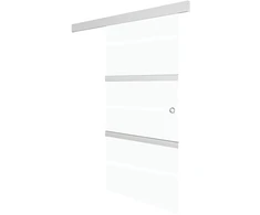 Stumdomos durys, sidabrinės, 76x212cm, aliuminis ir ESG stiklas