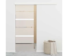 Stumdomos durys, sidabrinės, 76x212cm, aliuminis ir ESG stiklas