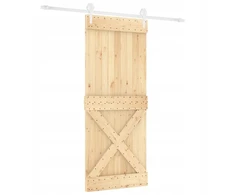 Stumdomos pušies durys 100x210 baltos