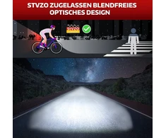Stvzo (vokietijos kelių eismo licencijavimo taisyklės) patvirtintas dviračio žibintų rinkinys Usb baterija Led dviračio žibintų rinkinys su priekiniais ir galiniais žibintais, dviračių žibintai vaikams ir suaugusiems