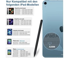 Stylus rašiklis, skirtas ipad 2018–2023 – usb c greitas įkrovimas, skirtas ipad pieštukui su delno atmetimo funkcija, suderinamas su ipad 6/7/8/9/10 kartos, ipad air 3/4/5 kartos, ipad mini 5/6 kartos, ipad pro 11 colių/12,9 colio