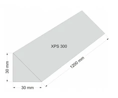 Styrodur Xps 300 pleištas - Izoklininiai trikampiai 3 x 3 cm