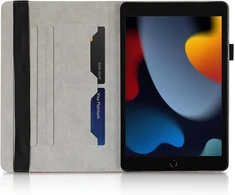 Succtopy dėklas, skirtas Ipad 9 8 7 (10.2 colio, 2021 2020 2019 modelis), apsauginis itin plonas Pu odos dėklas su stovo funkcija ir rašiklio laikikliu, skirtas Ipad 9-osios 8-osios 7-osios kartos planšetiniam kompiuteriui, mėlynas