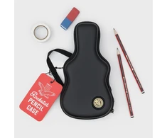 Suck Uk - pieštukinė gitaros formos dėklas | didelis juodas pieštukinė dėklas berniukams ir mergaitėms | dovanos vyrams ir jam | naujoviškas raštinės reikmenų laikiklis | gimtadienio dovana vyrams | juodas, juokingas, su užtrauktuku ir medžiagine nešimo r